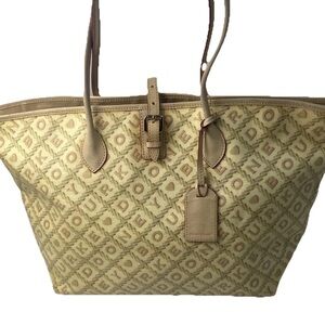 Vintage Dooney & Bourke Beige Monogram Tote